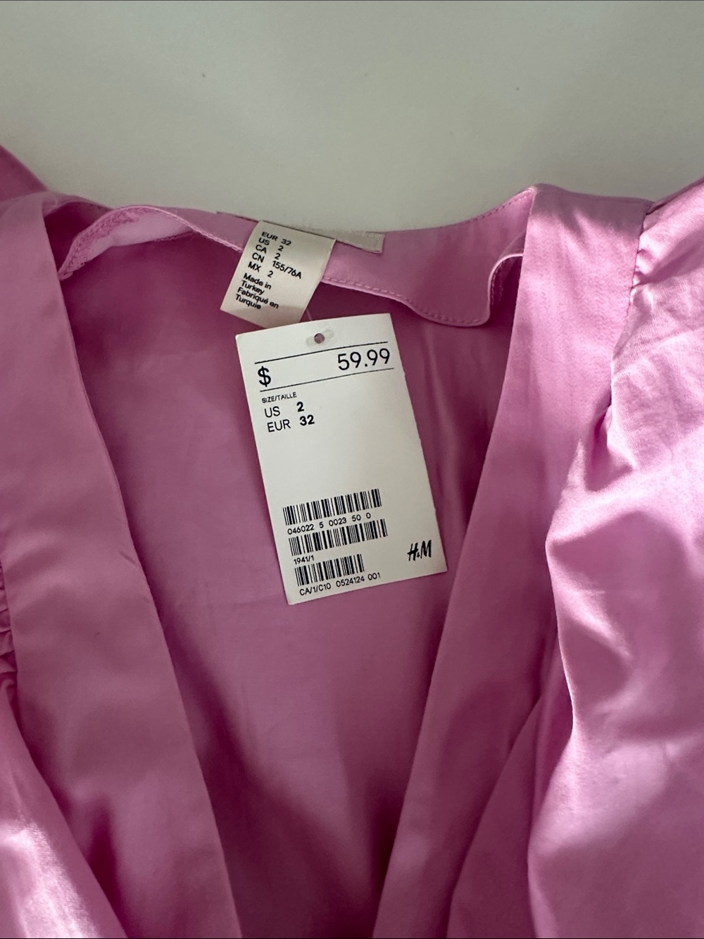 H&M Pink Satin Ruffle Blouse Jacket - Picture 2 of 3